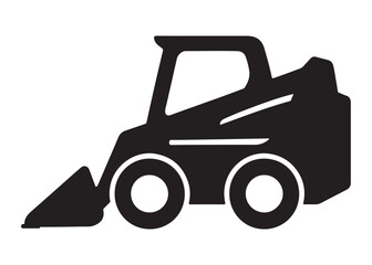 loader logo silhouette vector, tractor loader silhouette vector illustration, construction excavator silhouette vector, heavy construction machine loader logo silhouettes vector on white background