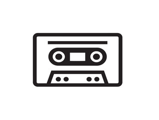 Audio and Video Icon in Minimalist Vector Line Drawing