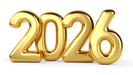 Golden 2026 numbers shiny balloons representing the new year celebration event