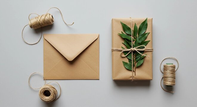 Gift Wrapped with Twine and Envelope