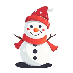 Cute illustration of happy snowman winter cute decoration.