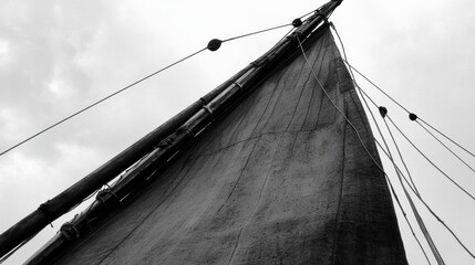 Fototapeta premium Close-up of a sailing vessel's rigging