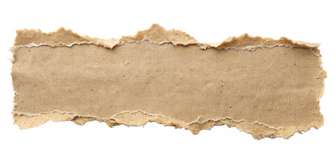 ripped torn paper edges isolated with clipping path on white background ,PNG. AI Generated