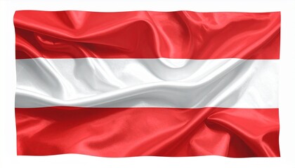 Elegant Austrian flag waving gently, a vibrant symbol of national pride and heritage, perfect for patriotic displays or cultural events, a beautiful backdrop