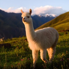 A Cute Alpaca's Stroll