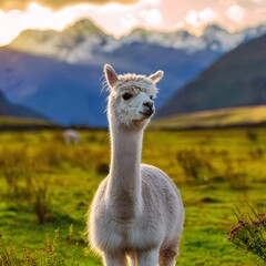 Alpaca en el paisaje andino