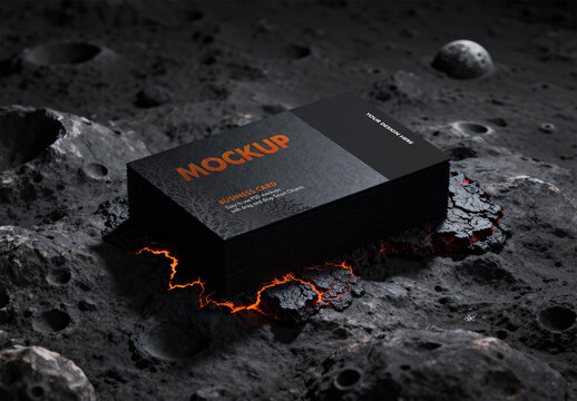 Epic Lava & Volcanic Rock Business Card Mockup