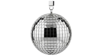 Isolated shiny disco ball with mirrored tiles, ready for dance party ambiance, studio shot