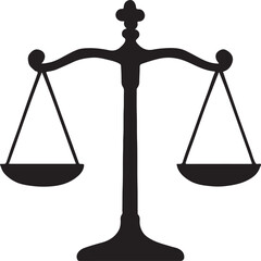Golden scales of justice, a powerful symbol of law and balance, weigh the legal concept in a brass illustration