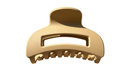 Isolated claw hair clip in beige color for styling hair; fashion accessory for women girls