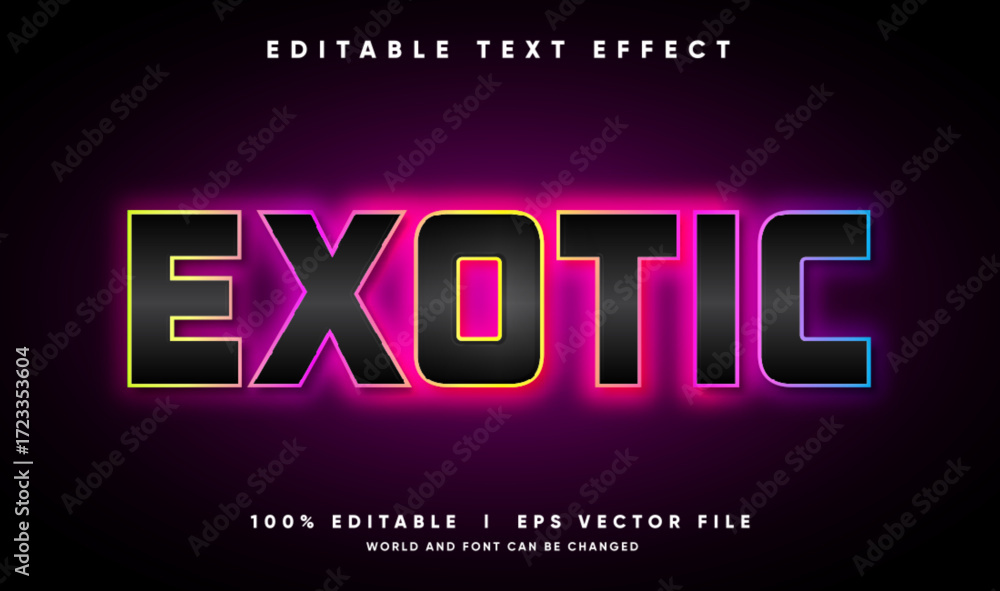 Poster exotic vector text effect with modern style
