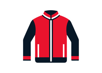 Jaket design red black with white front and back site mocap silhouette icon line airt vactor outline Illustrations on white background.