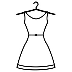 Female dress in clothesp  mocap icon line airt vactor outline Illustrations on white background.