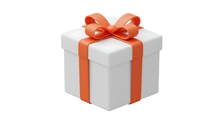 Obraz premium Gift Box with Orange Ribbon