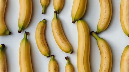 bunch of bananas, Playful pastel bananas repeat in rows with thin white stroke white background