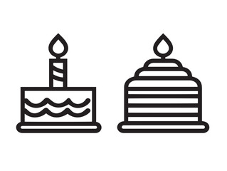 Birthday Celebration Symbol with Balloons in Minimalist Line Drawing