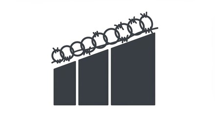 Barbed wire atop security fence symbolizing protection and restrictions