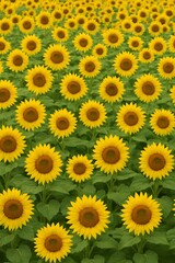 Fototapeta premium seamless sunflower field blooming background