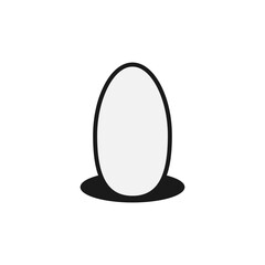 Simple white oval egg with a shadow on a white background. Vector illustration.