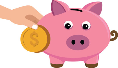 Piggy Bank Clipart, Cute Piggy Bank Vector, Cartoon Piggy Bank Illustration, Money Saving Box Clipart, Pink Piggy Bank Design, Coin Bank Cartoon Graphic, Finance Savings Symbol, Kids Piggy Bank Drawin
