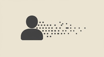 Person dissolving into digital data concept for privacy loss and technology