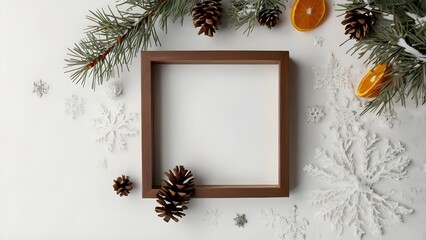 Seasonal Fall Background — Blank Frame Surrounded by Natural Elements