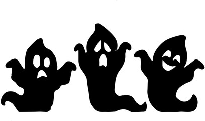 three little halloween ghosts