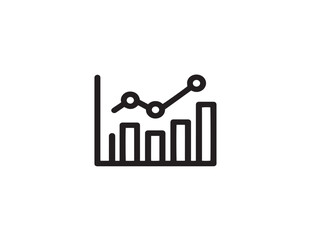 Modern Business Data Analytics Symbol in Minimalist Line Drawing Style