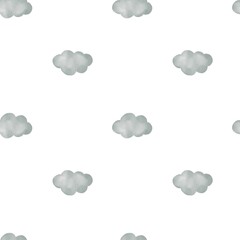 Seamless watercolor pattern with fluffy clouds dreamy sky elements for baby nursery kids textile fabric wrapping paper and decor