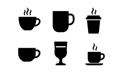 Minimalist coffee cup vector collection for beverage icon design and branding
