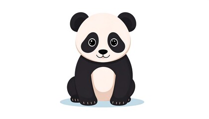 Naklejka premium Cute cartoon panda sitting (1)
