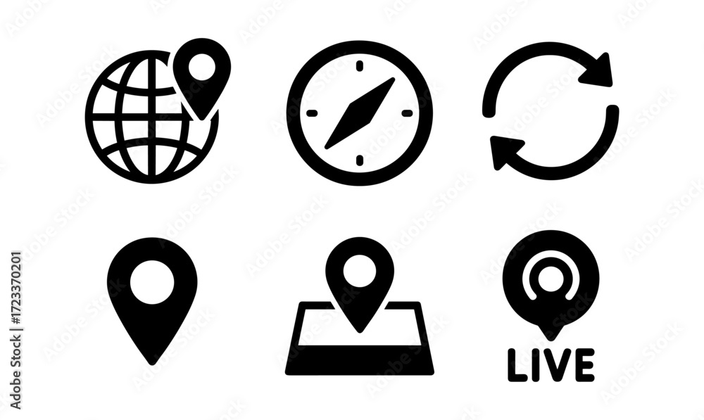 Poster modern navigation icons collection for digital interfaces and design projects