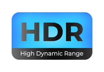 Hdr icon: blue and black high dynamic range label.