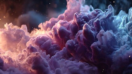Surreal fantasy colorful abstract smoke clouds high resolution image