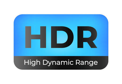 Hdr icon: blue and black high dynamic range label.