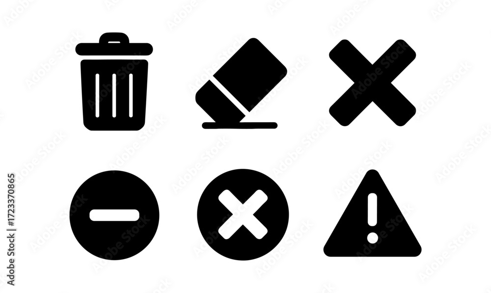 Poster simplified object removal icons for editing and design