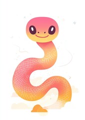 Obraz premium Chinese zodiac snake sign art illustration colorful.