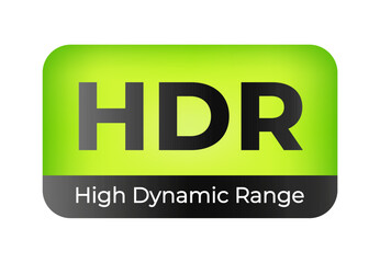 Hdr icon with high dynamic range text on green gradient background.