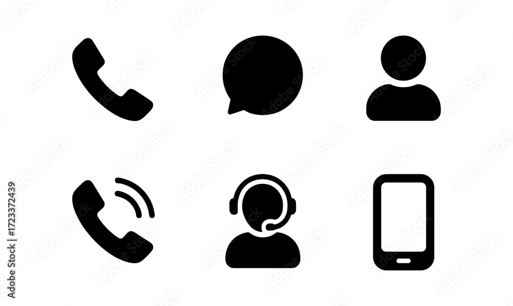 Poster essential communication icons set for modern digital use and design