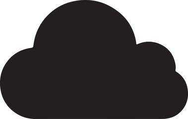 Simple black cloud icon on white background
