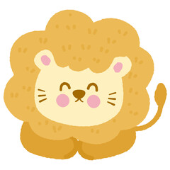 Cartoon Illustration of a Smiling Lion