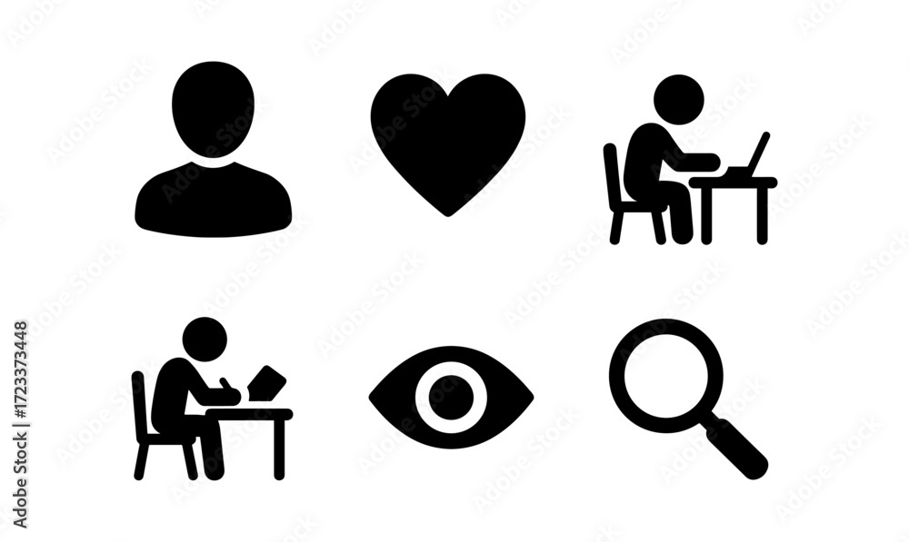 Poster essential solid vector icons for web design and user interface