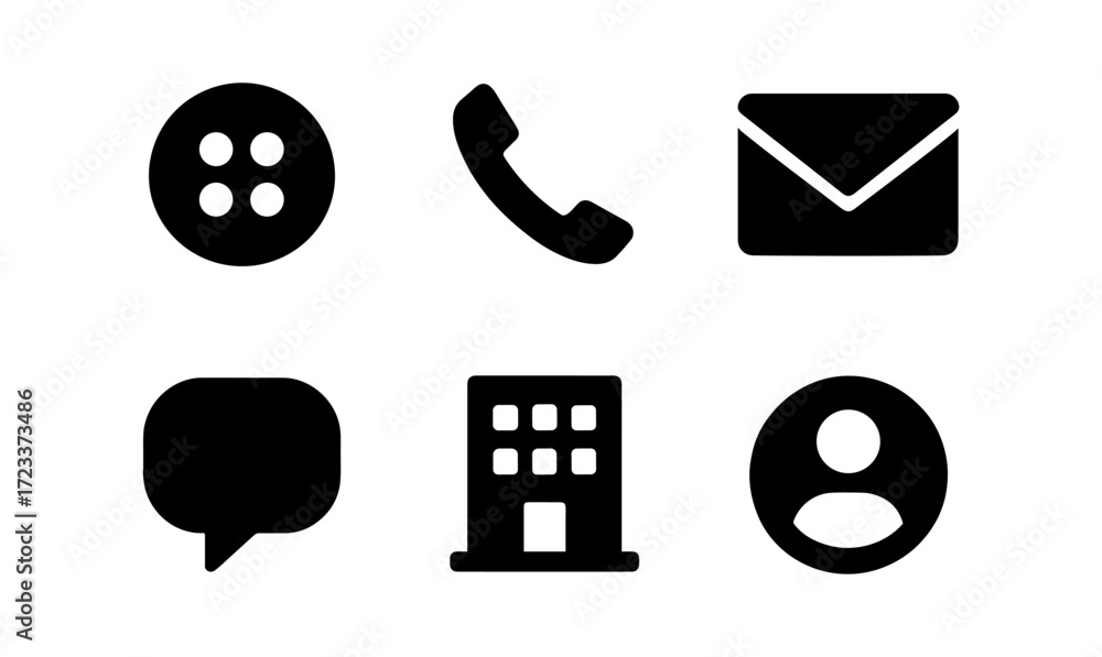 Poster minimalist communication icons set for modern interfaces and design projects