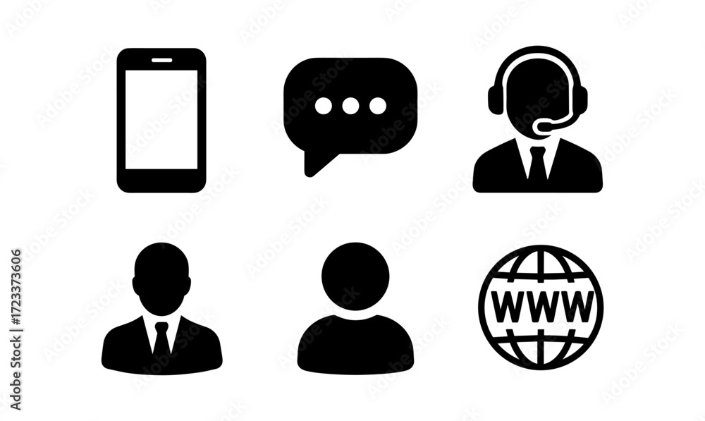 Poster modern communication icons set for digital communication and support design