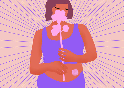 Woman embracing menopause and self care