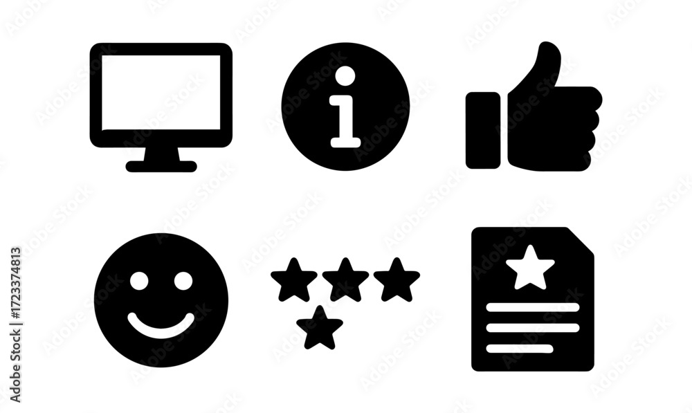 Poster simple vector symbols collection for interface design and communication