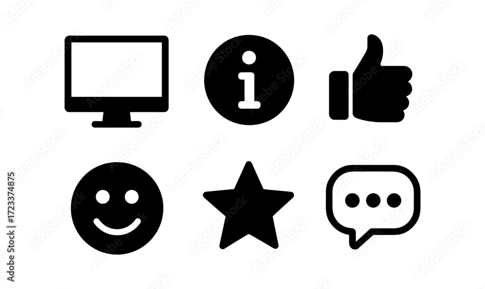 Poster simple vector symbols collection for communication and digital design projects