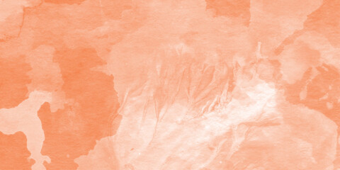 Fototapeta premium Abstract background for design featuring soft, Abstract orange watercolor background, template for birthday, banner, quotes, social media, colorful watercolor design background texture.