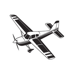 Classic single engine propeller aircraft illustration