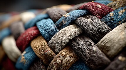 Artistic closeup of braided ropes high resolution picture
